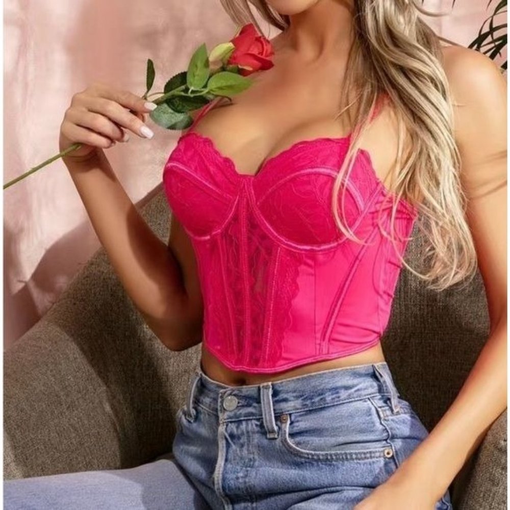 Contrast Lace Cami Corset